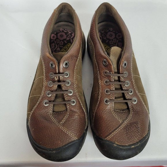 SALE 5/$25 Keen Presidio Leather Oxford Lace Up Sneaker Cascade Shitake Brown - Picture 4 of 10